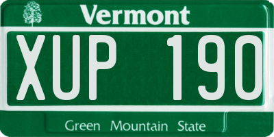 VT license plate XUP190