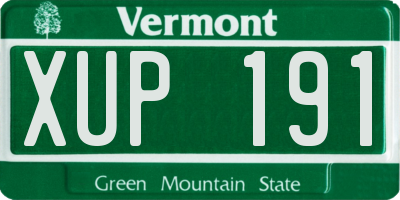 VT license plate XUP191