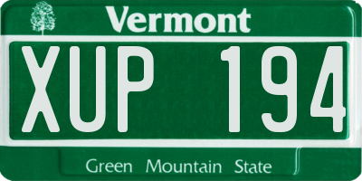 VT license plate XUP194