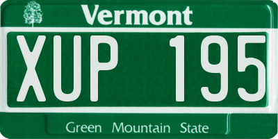 VT license plate XUP195