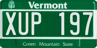 VT license plate XUP197