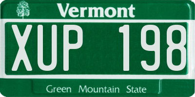 VT license plate XUP198