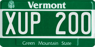 VT license plate XUP200