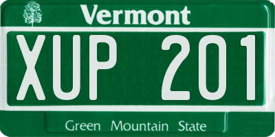 VT license plate XUP201