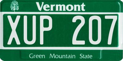 VT license plate XUP207