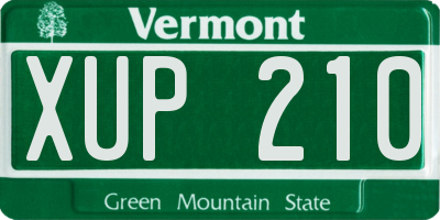 VT license plate XUP210
