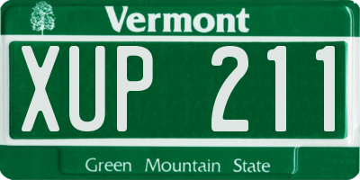 VT license plate XUP211