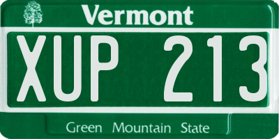 VT license plate XUP213