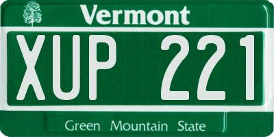 VT license plate XUP221