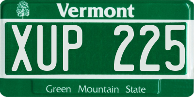 VT license plate XUP225