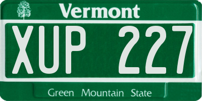 VT license plate XUP227