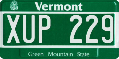 VT license plate XUP229