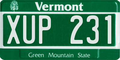 VT license plate XUP231