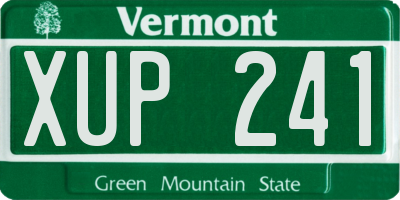 VT license plate XUP241