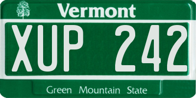 VT license plate XUP242