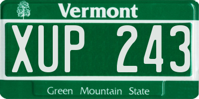 VT license plate XUP243