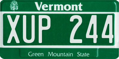 VT license plate XUP244