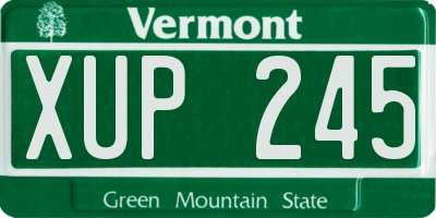 VT license plate XUP245