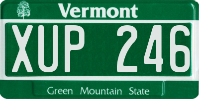 VT license plate XUP246