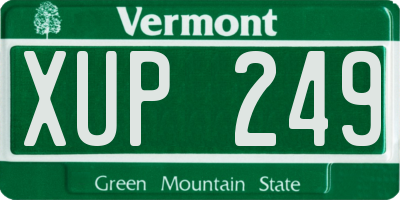 VT license plate XUP249