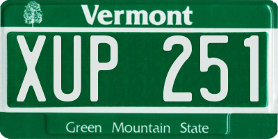 VT license plate XUP251