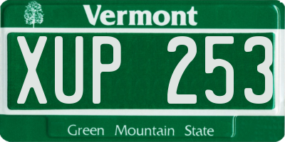 VT license plate XUP253