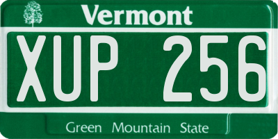 VT license plate XUP256