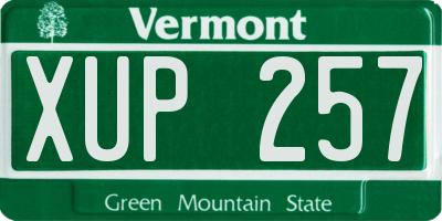 VT license plate XUP257