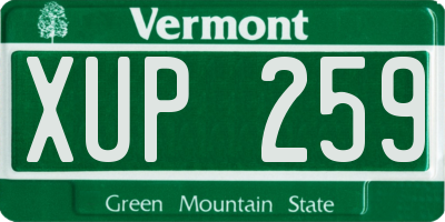 VT license plate XUP259