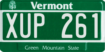VT license plate XUP261