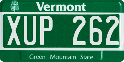 VT license plate XUP262