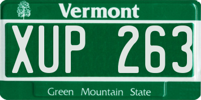 VT license plate XUP263