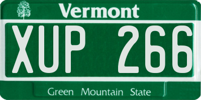 VT license plate XUP266