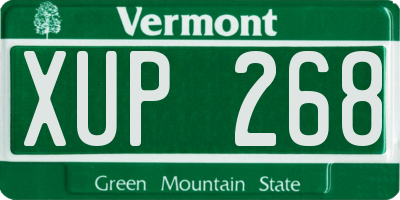 VT license plate XUP268