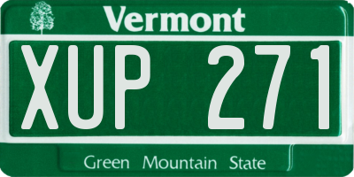 VT license plate XUP271