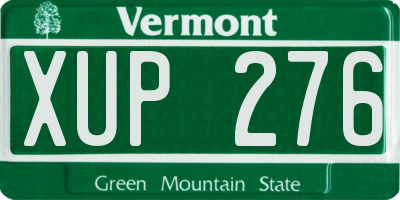 VT license plate XUP276