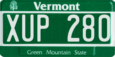 VT license plate XUP280