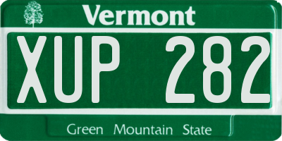 VT license plate XUP282