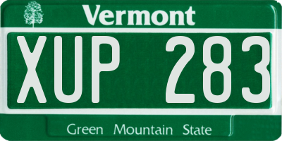 VT license plate XUP283
