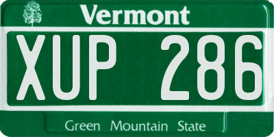 VT license plate XUP286