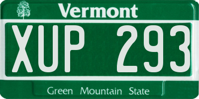 VT license plate XUP293