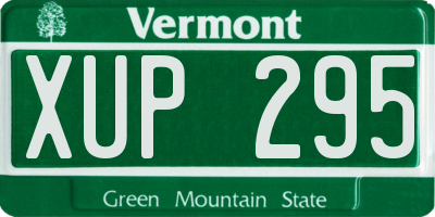 VT license plate XUP295