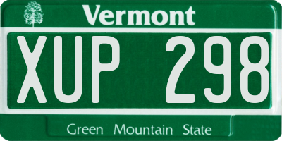 VT license plate XUP298