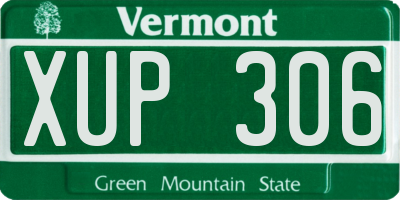 VT license plate XUP306