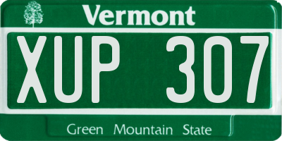 VT license plate XUP307