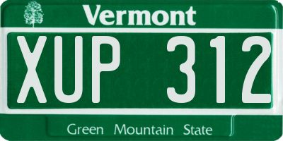 VT license plate XUP312