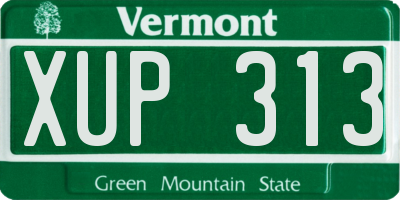 VT license plate XUP313