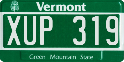 VT license plate XUP319