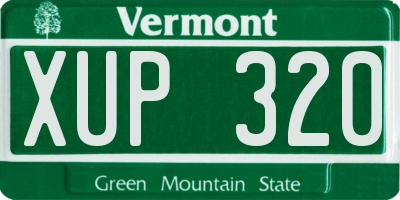 VT license plate XUP320