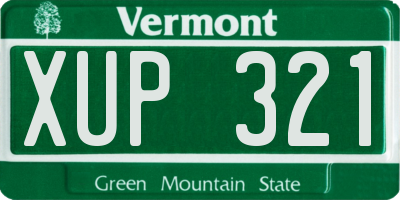VT license plate XUP321